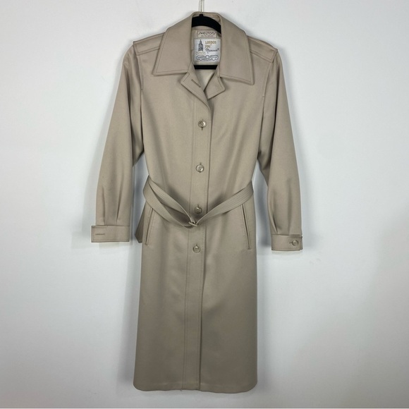 Vintage London Fog tan neutral trench coat minimalist capsule wardrobe y2k - Picture 1 of 6